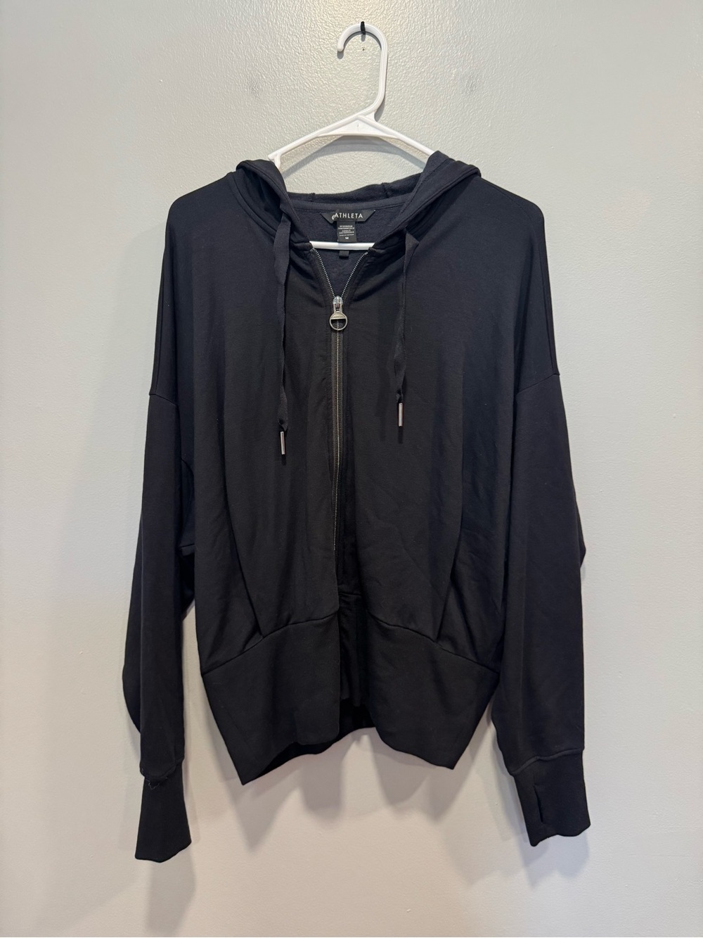 Athleta Balance Sweatshirt Full Zip in Black Size Medium